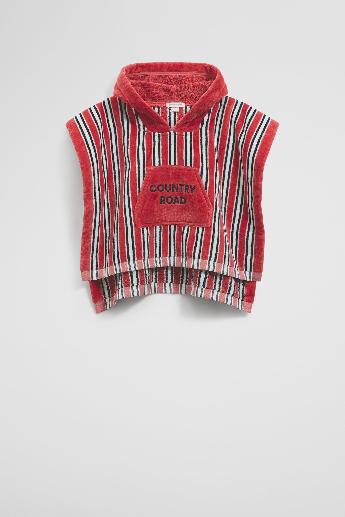 Cotton Stripe Logo Poncho