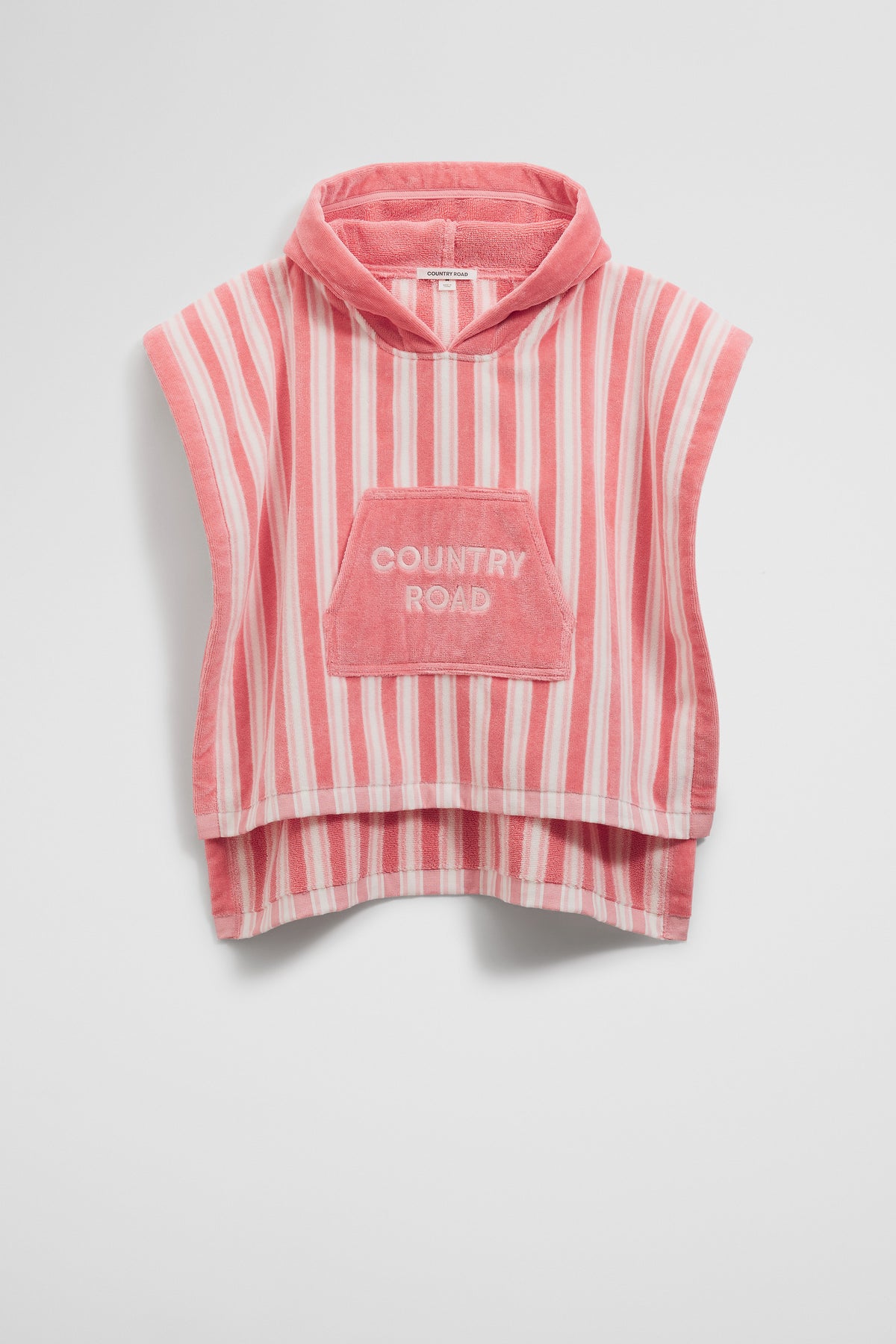 Cotton Stripe Logo Poncho