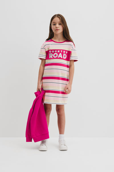 Cotton T-Shirt Logo Dress