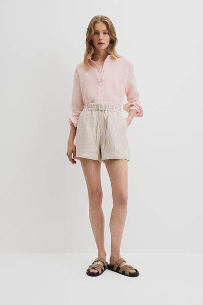 Organically Grown Linen Tie Detail Short