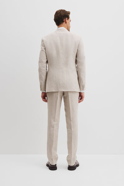Regular Fit Linen Single Breasted Check Jacket