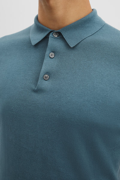 Australian Cotton Blend Silk Button Polo