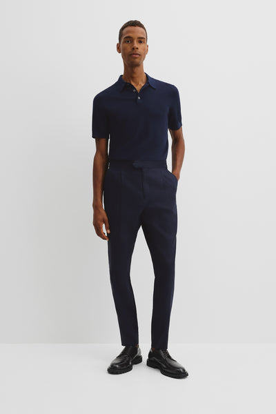 Australian Cotton Blend Silk Button Polo