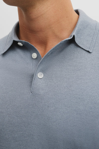 Australian Cotton Blend Silk Button Polo
