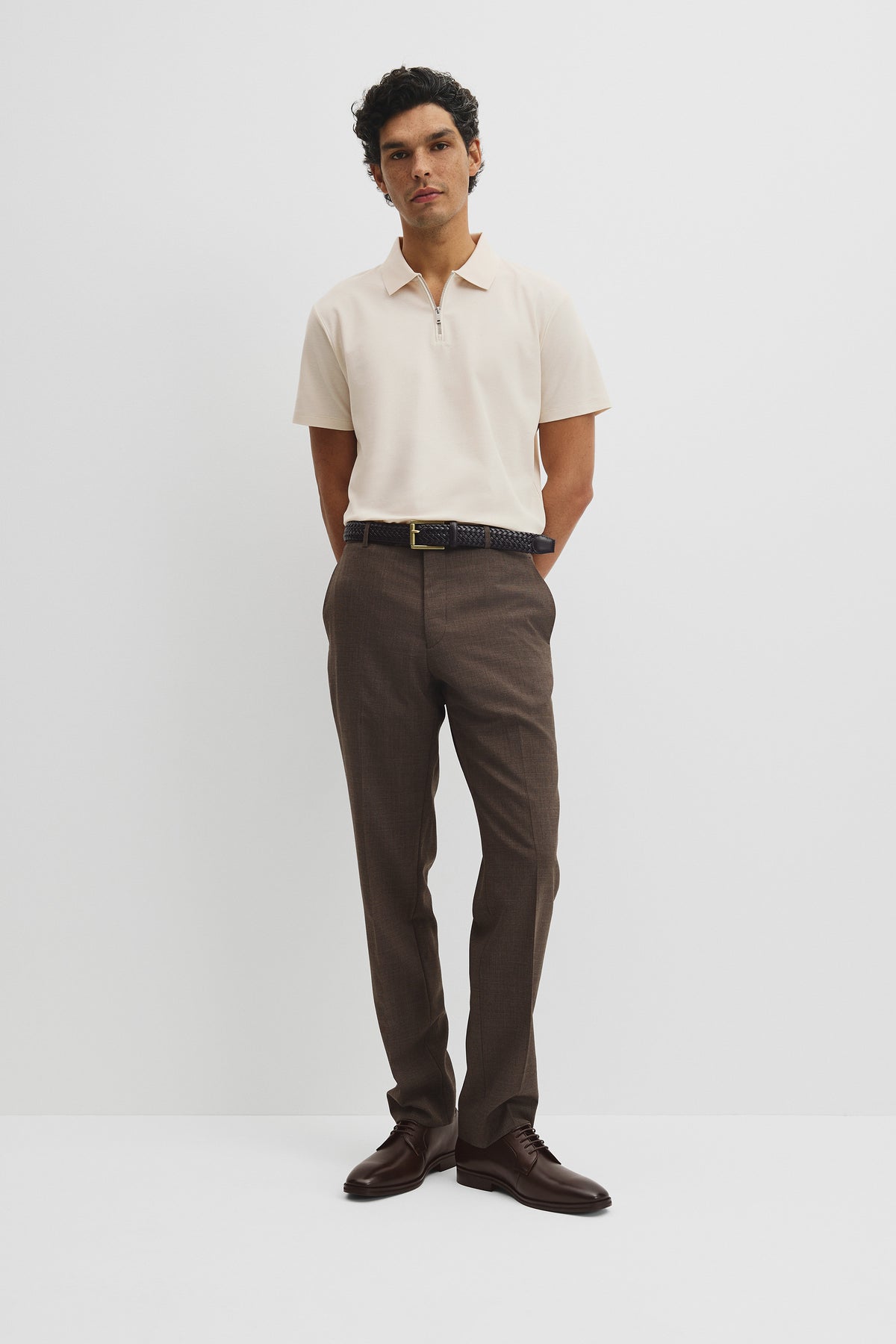 Mercerized Cotton Pique Zip Polo