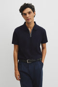 Mercerized Cotton Pique Zip Polo