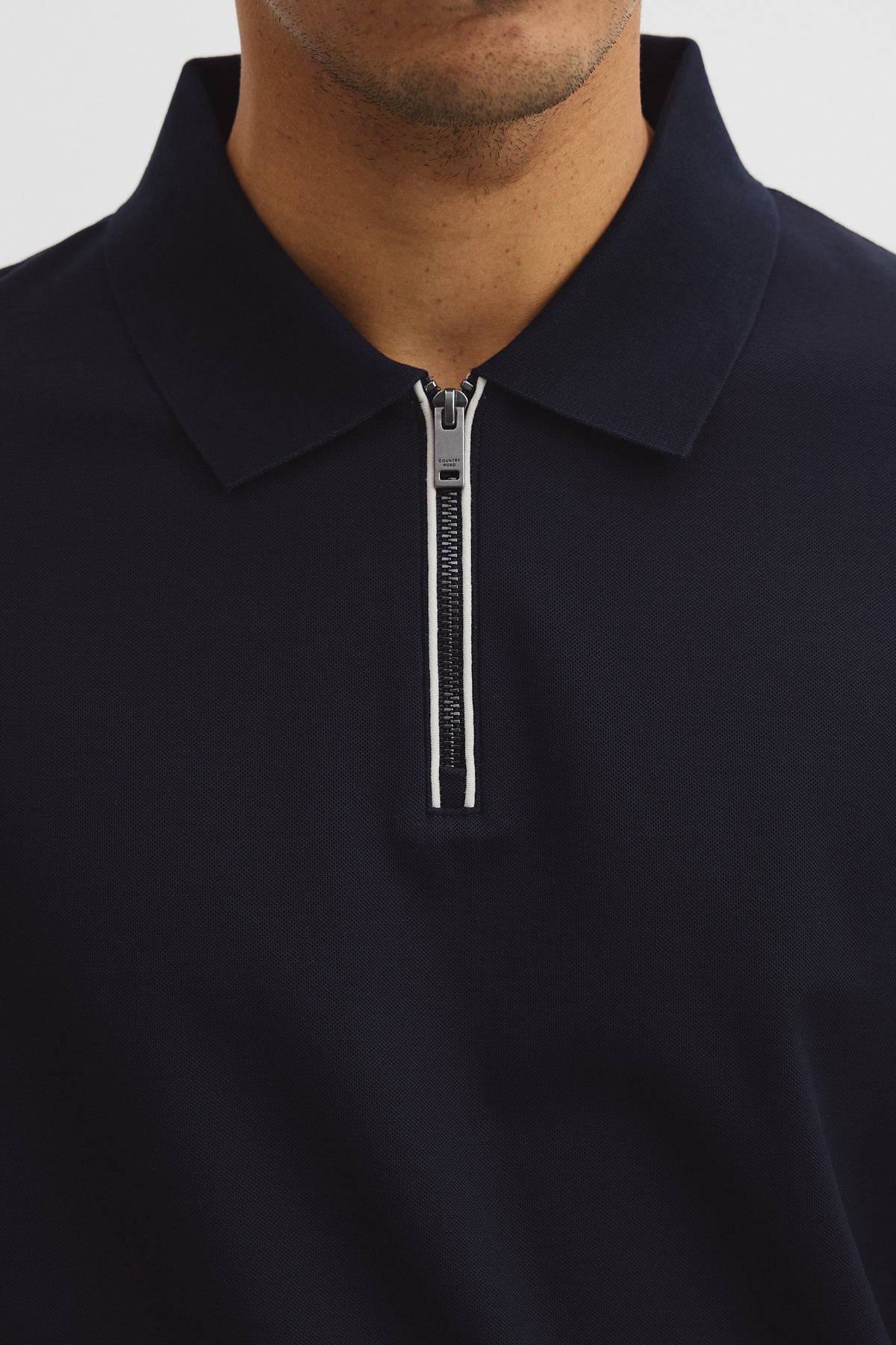 Mercerized Cotton Pique Zip Polo