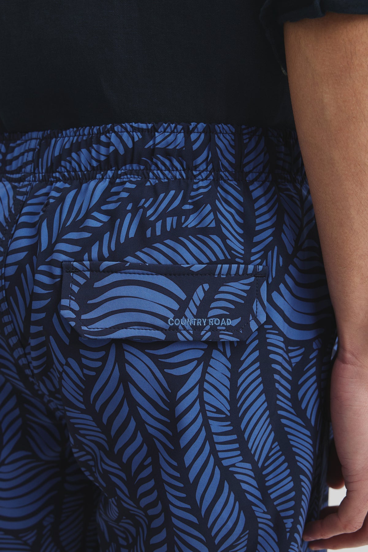 Recycled Polyester Leaf Print Swim Short