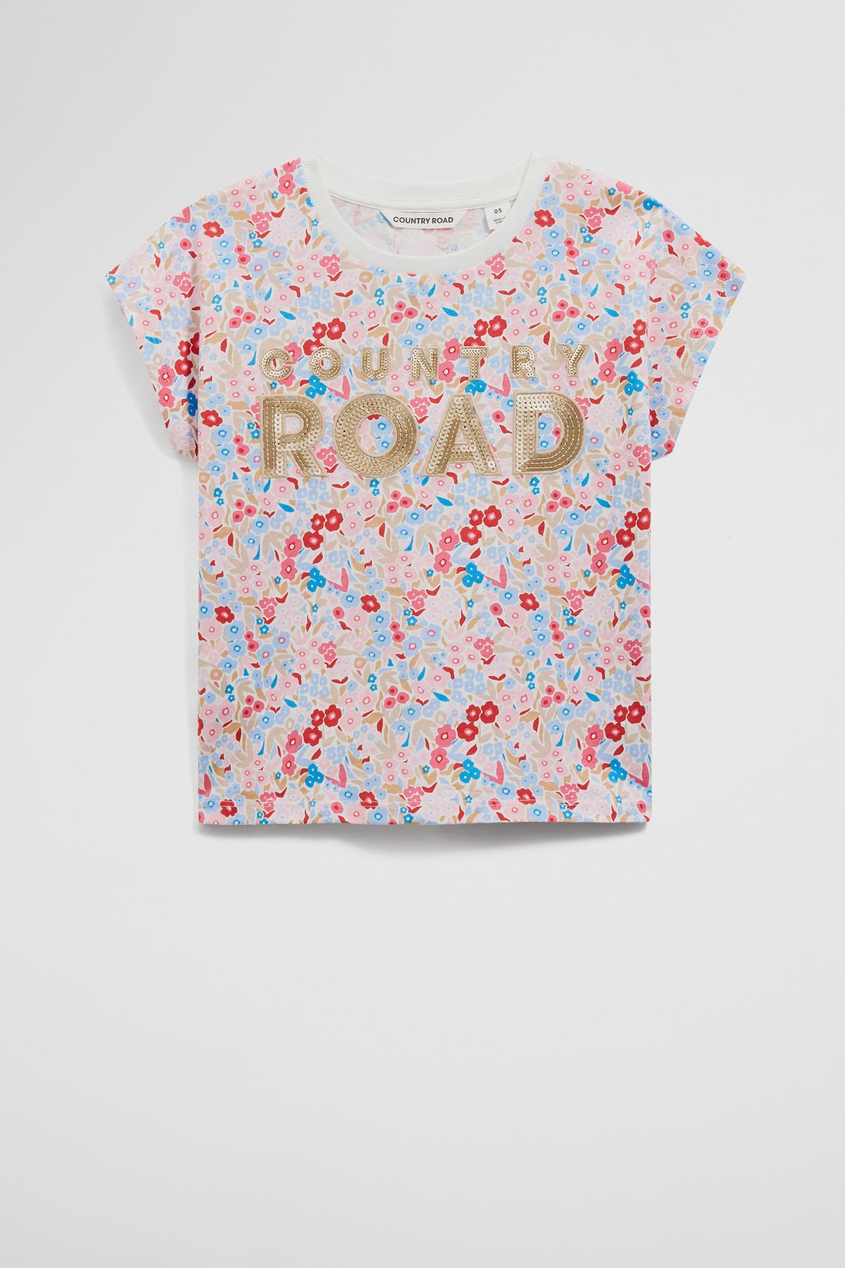Cotton Sequin Logo T-Shirt