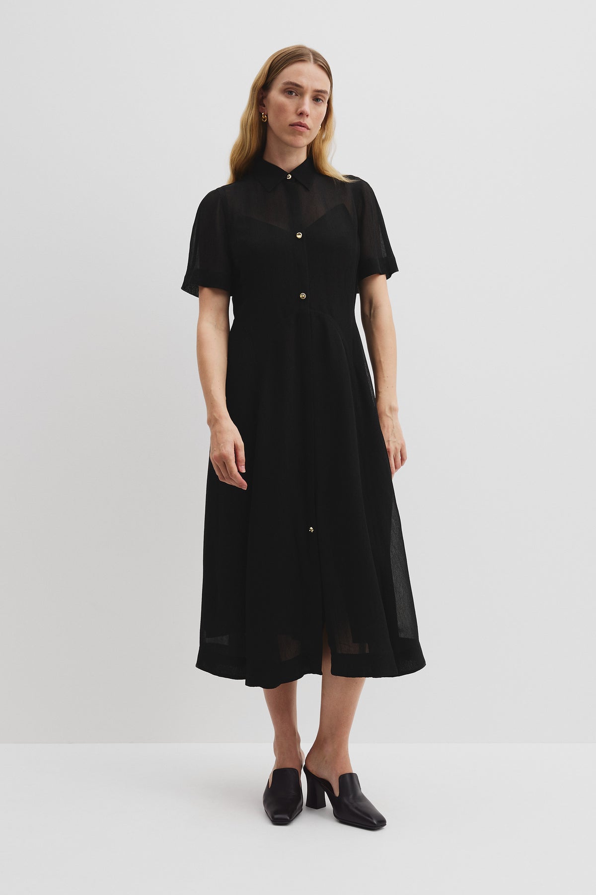Panelled Detail Midi Dress