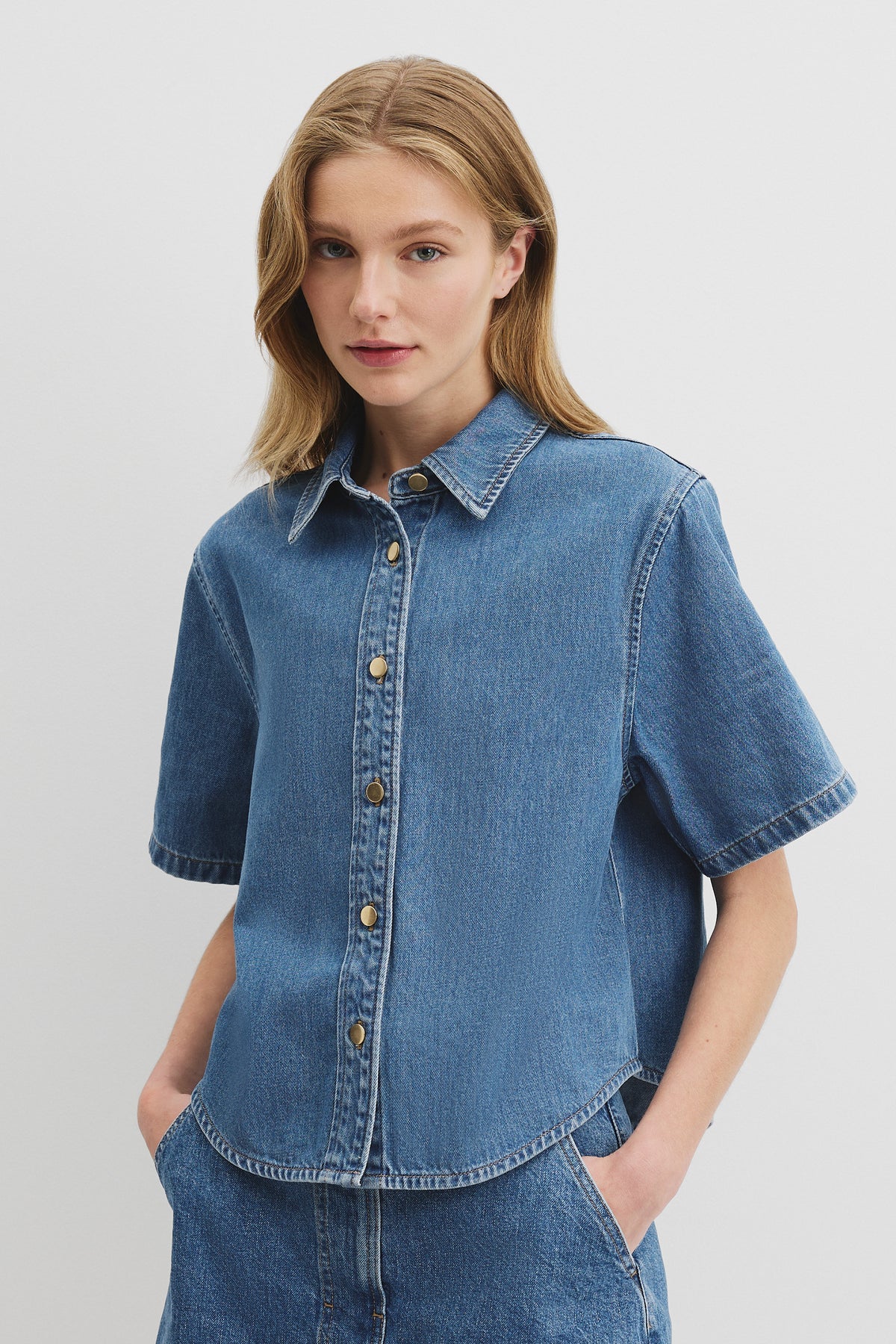 Short Sleeve Denim Shirt