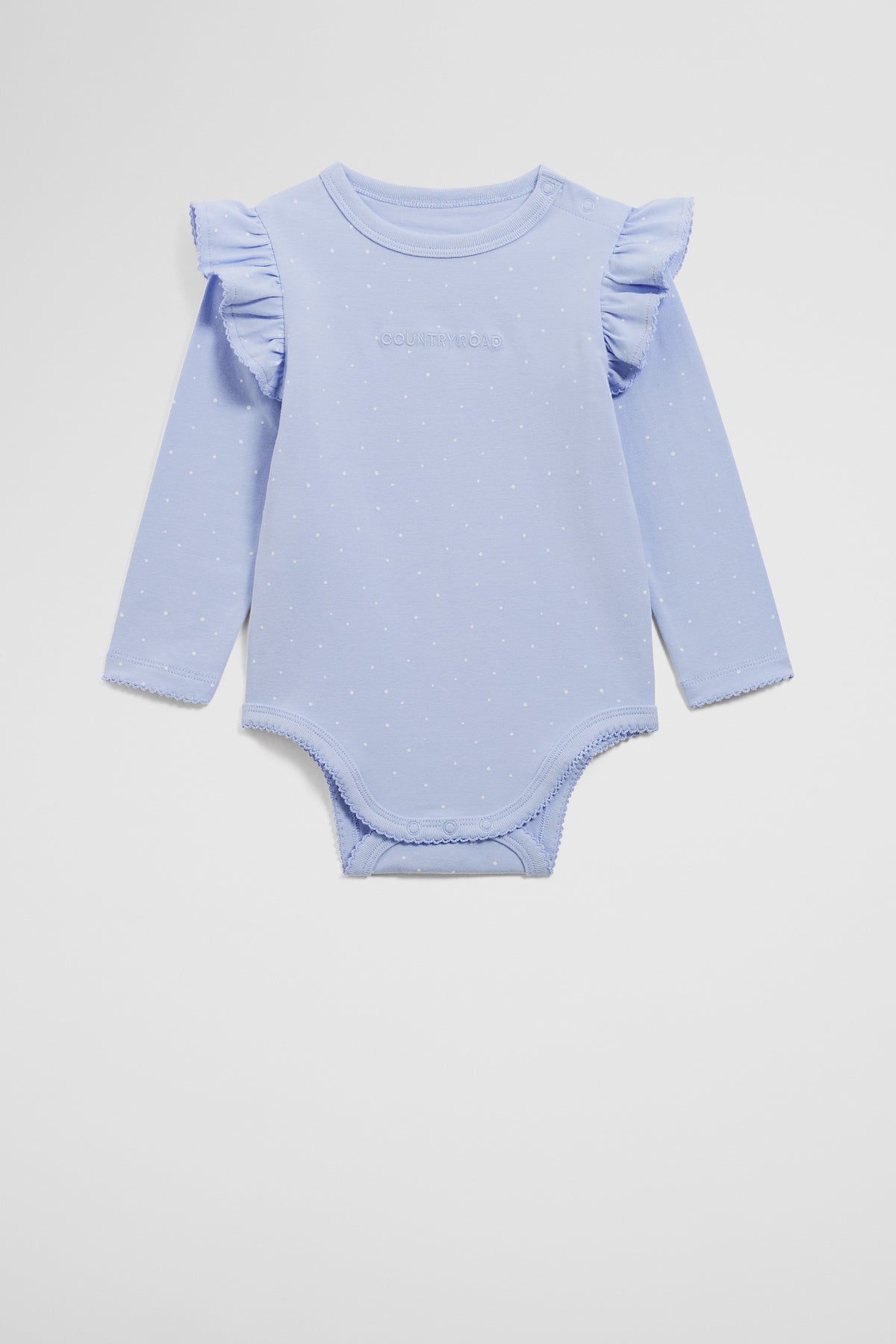 Frill Long Sleeve Logo Bodysuit