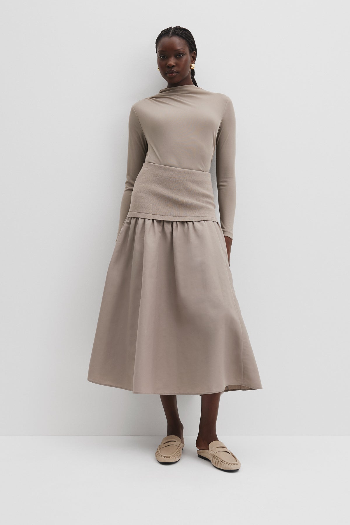 Mix Media Knit Skirt