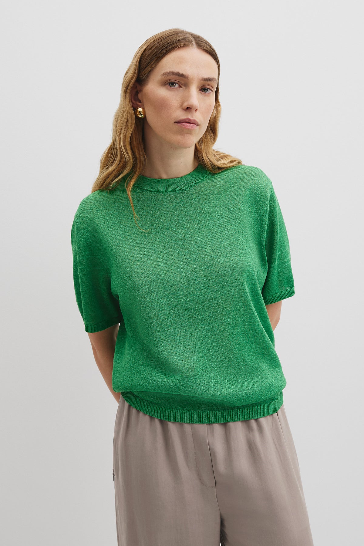 Fine Mesh Knit T-Shirt