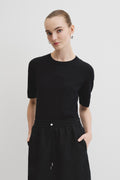 Organically Grown Cotton Linen Short Sleeve Knit T-Shirt