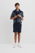 Teen  Cotton Blend Vertical Stripe Polo