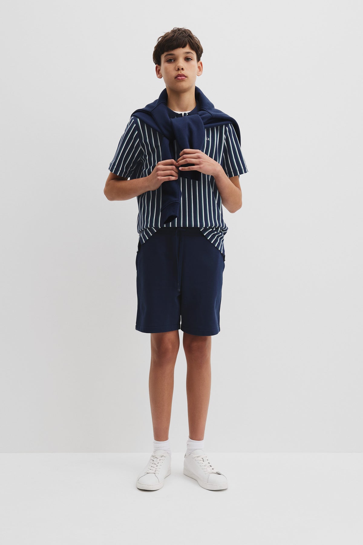 Teen  Cotton Blend Vertical Stripe Polo