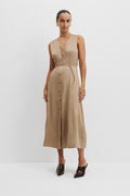 Linen Sleeveless Midi Dress