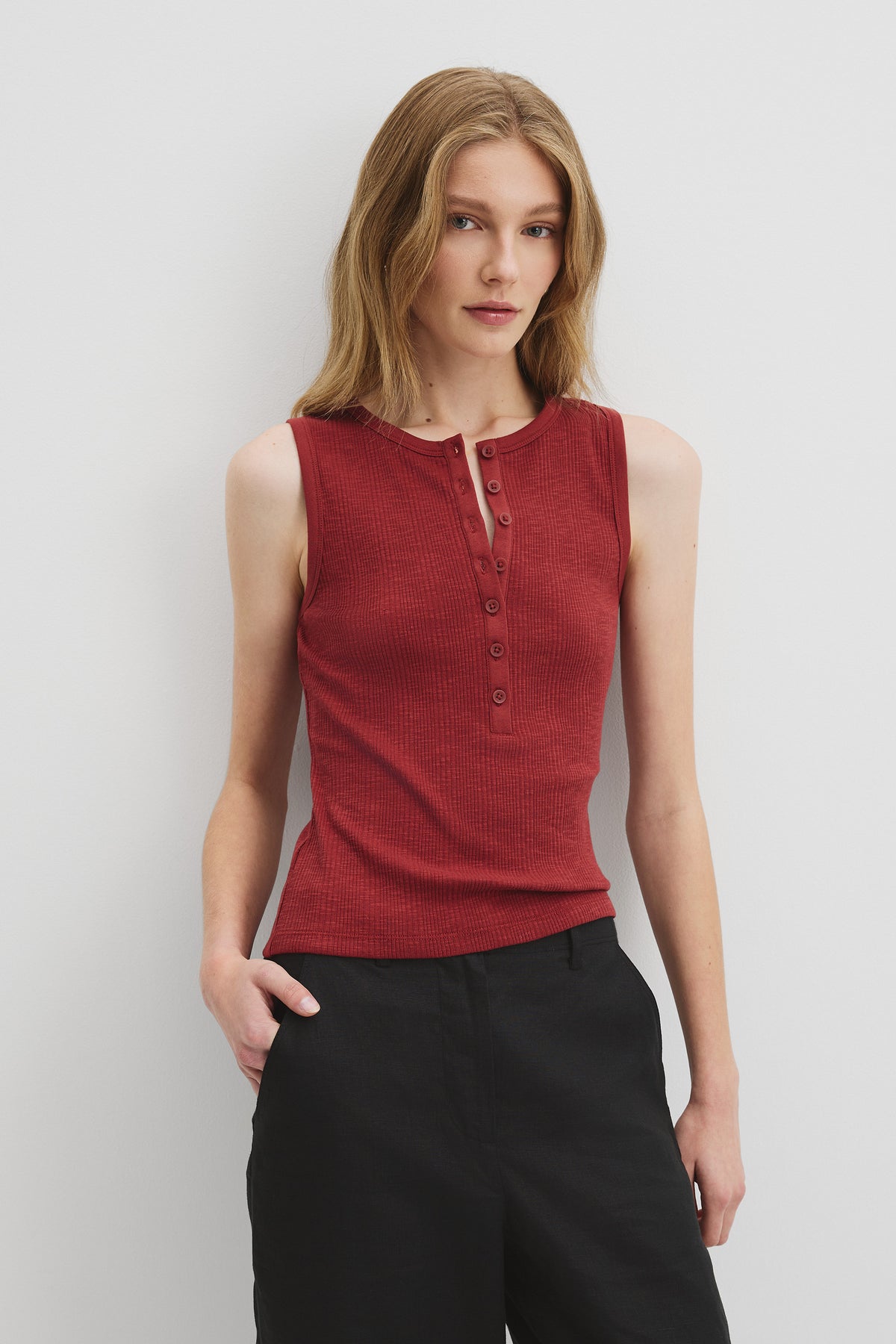 Button Henley Tank