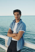 Regular Fit Organically Grown Delave Linen Short Sleeve Shirt
