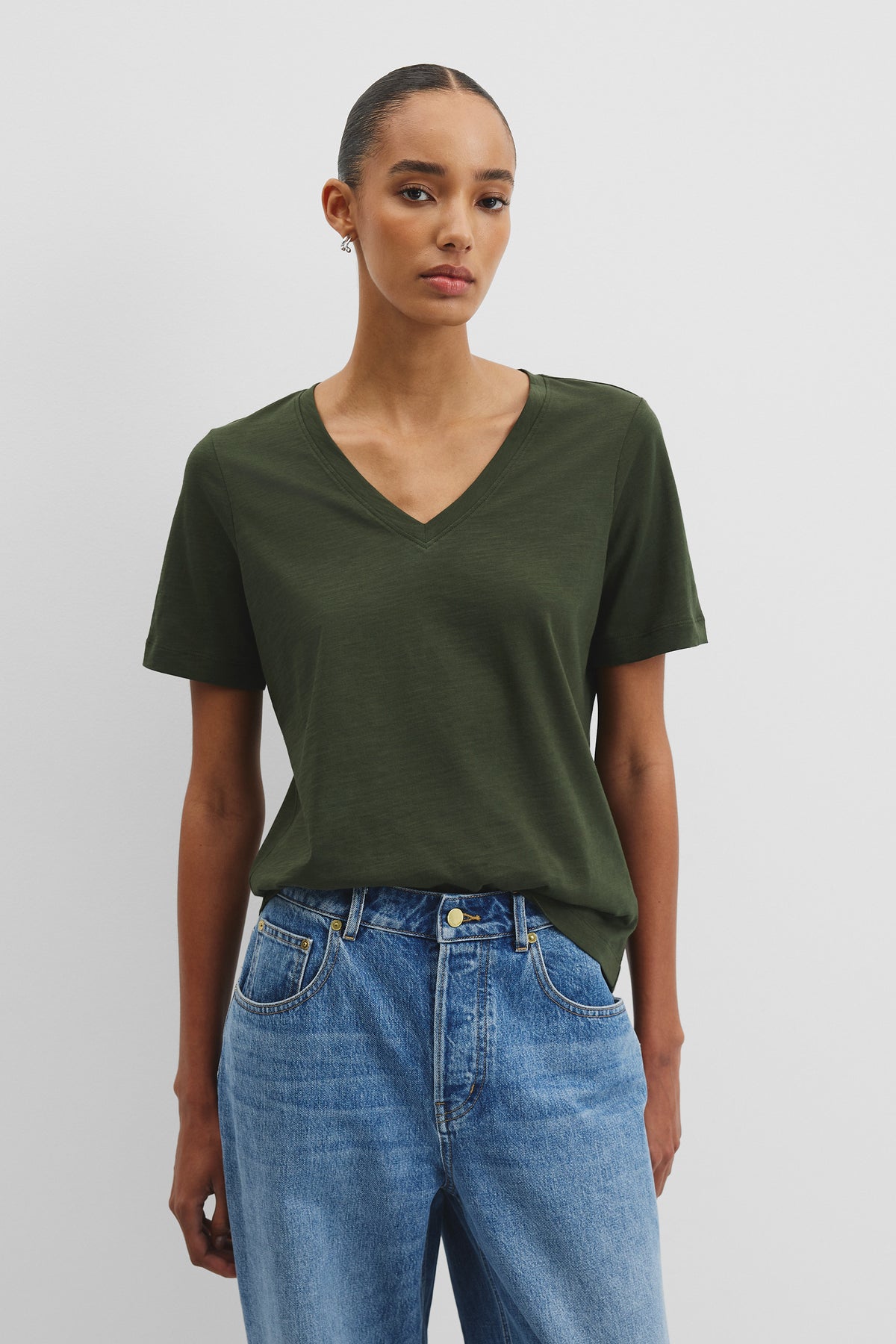 Australian Cotton Short Sleeve V-Neck T-Shirt