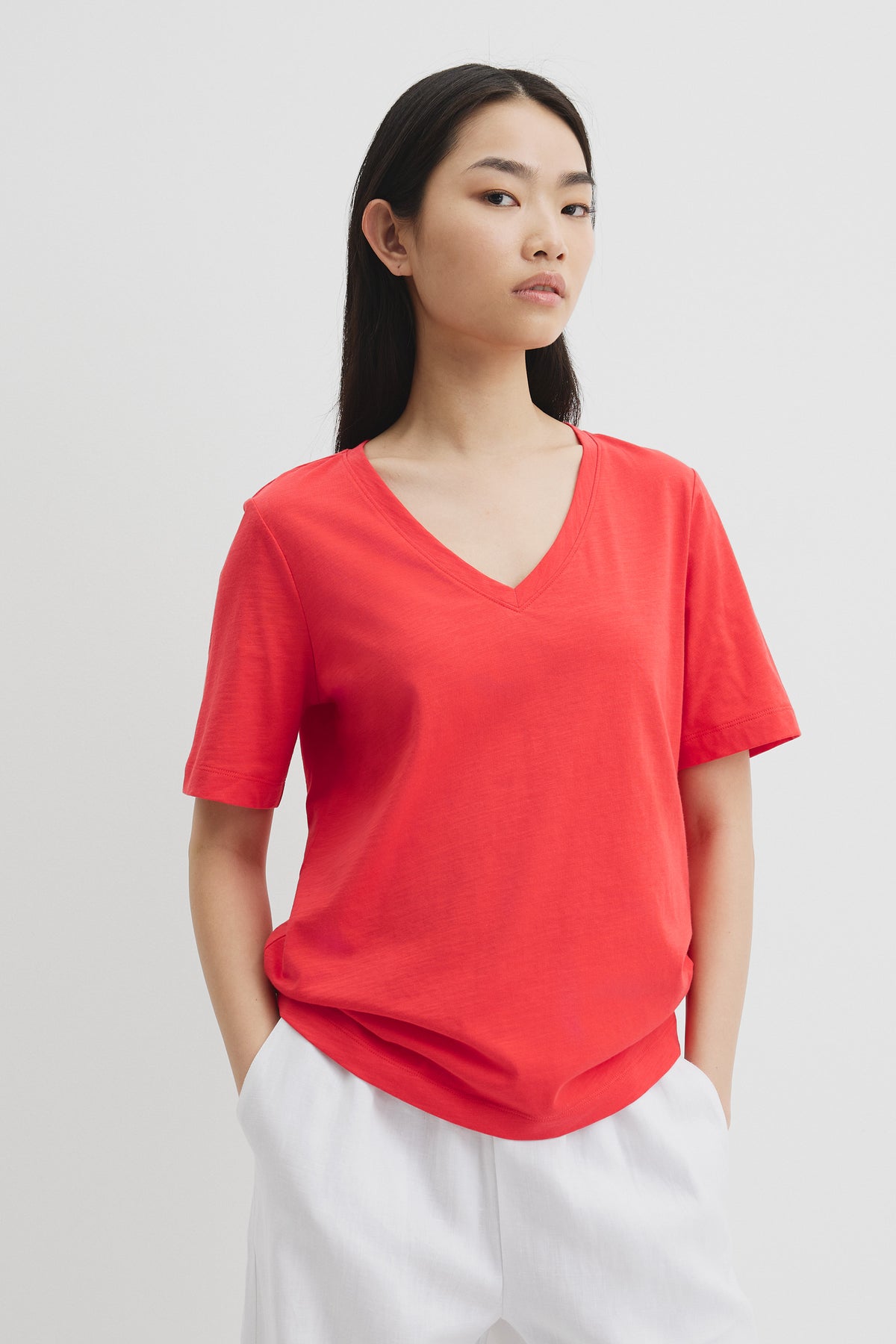 Australian Cotton Short Sleeve V-Neck T-Shirt