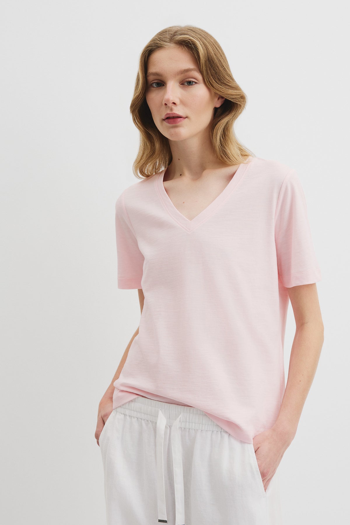Australian Cotton Short Sleeve V-Neck T-Shirt