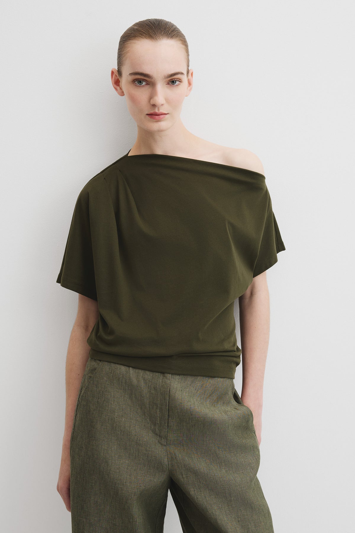 Australian Cotton One Shoulder T-Shirt