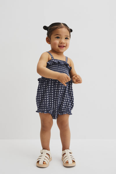 Gingham Frill Romper