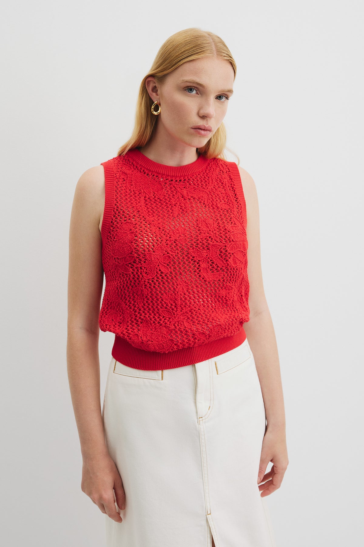 Organically Grown Cotton Applique Knit Tank
