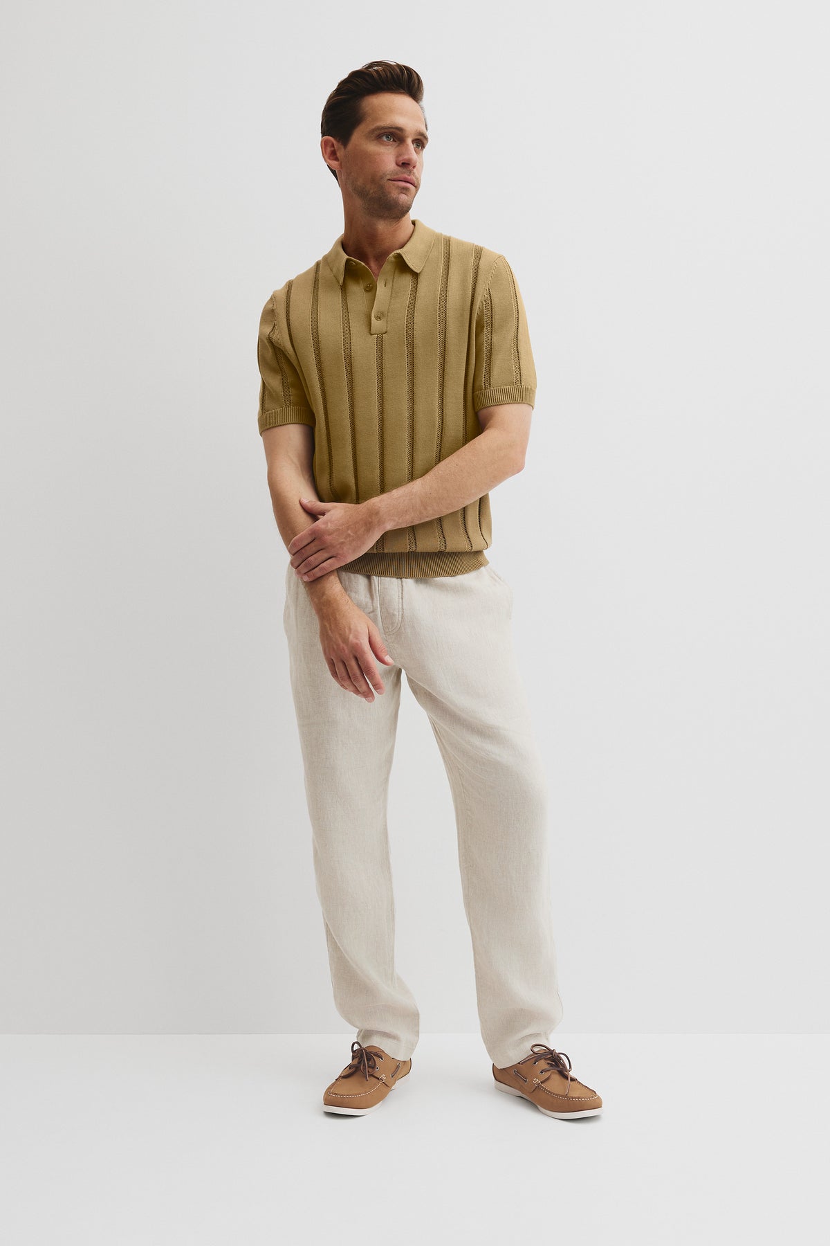 Australian Cotton Stripe Knit Polo