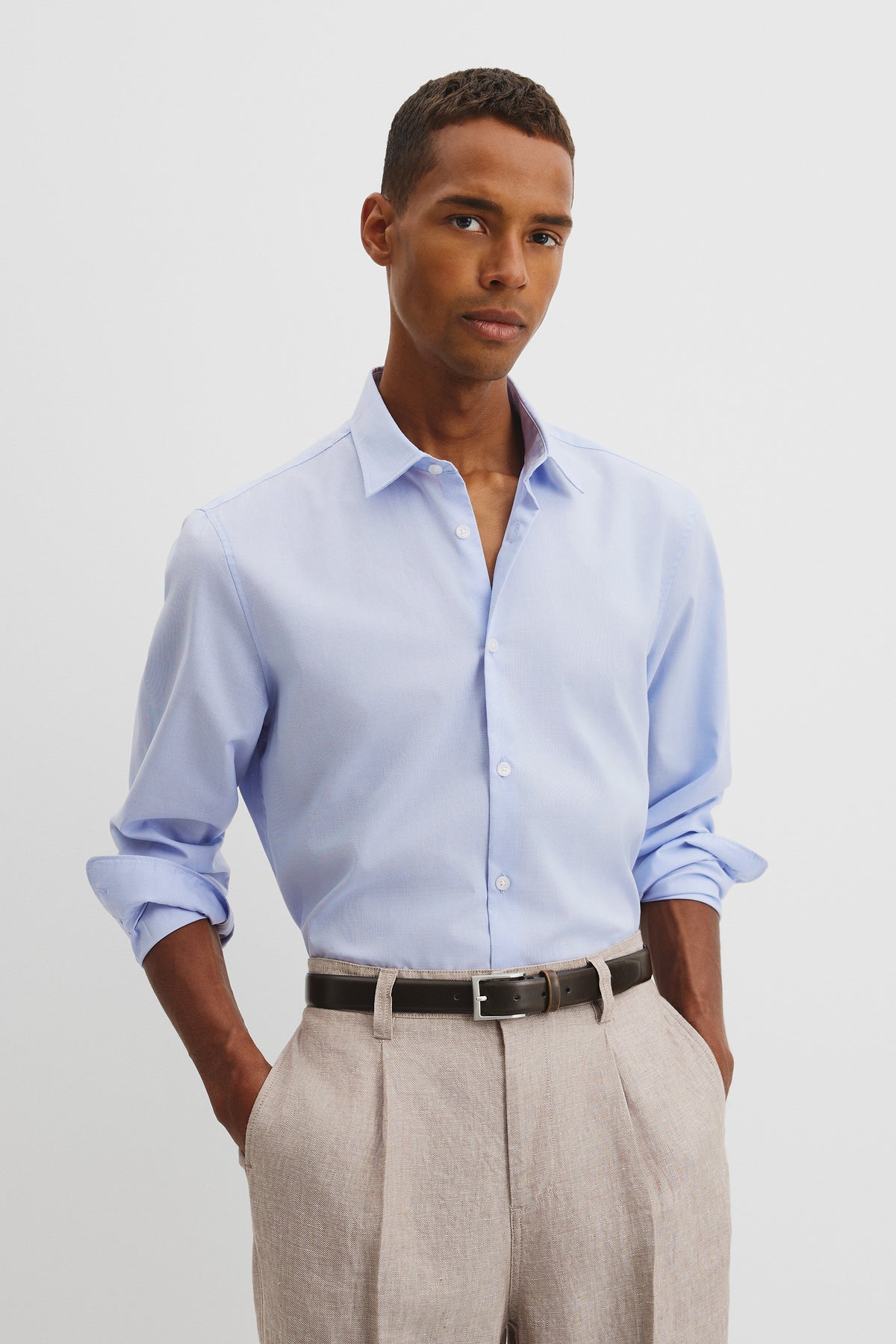 Slim Fit Textured Houndstooth Shirt