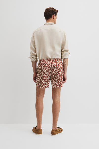 Recycled Polyester Leaf Print Swim Short