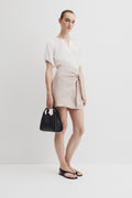 Wrap Mini Linen Skirt