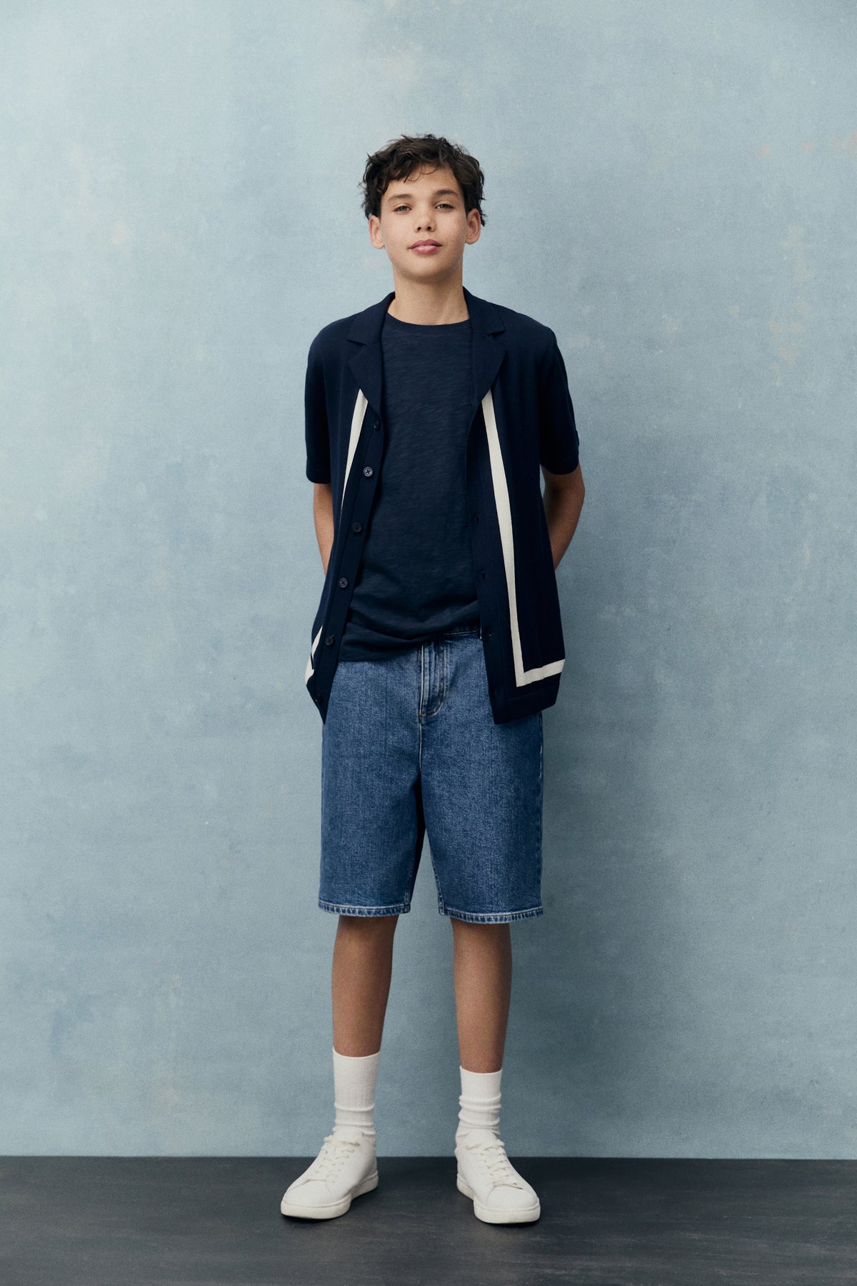 Teen Knit Stripe Detail Shirt