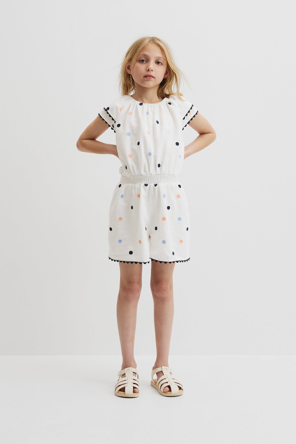 Embroidered Spot Playsuit