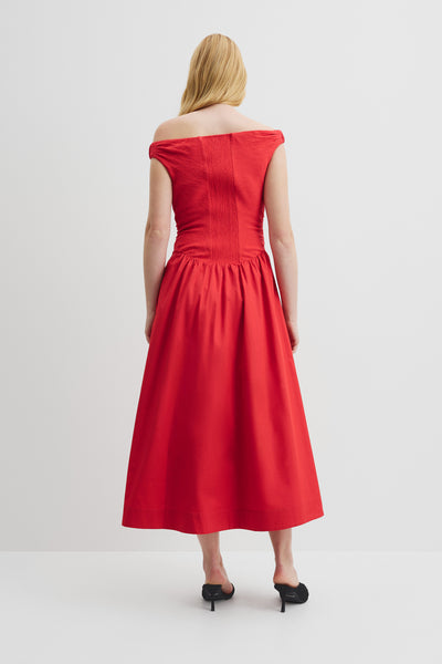 Off Shoulder Midi Dress