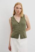 Organically Grown Cotton Linen Blend Vest
