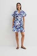 Print Tiered Mini Dress