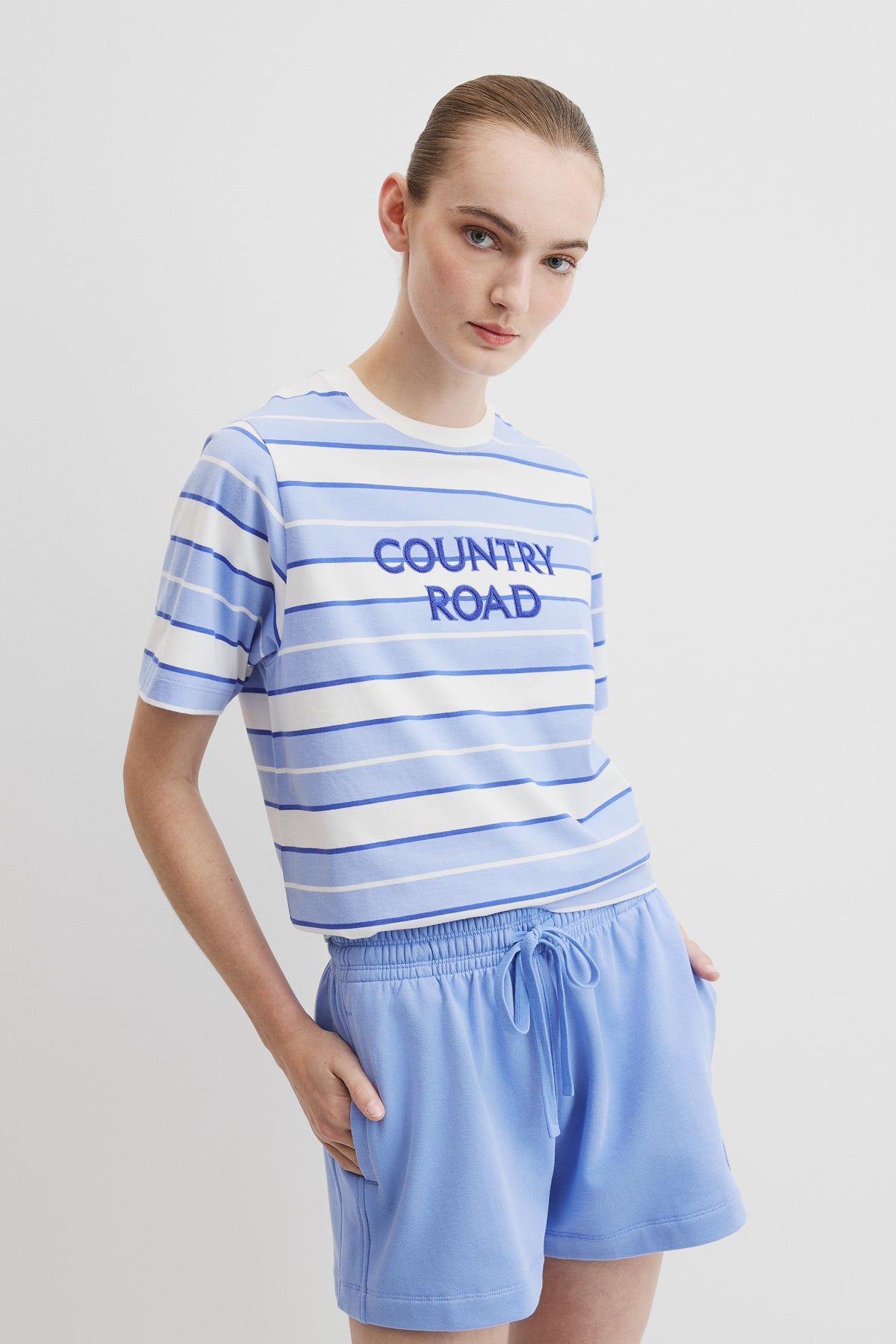 Australian Cotton Stripe Cr T-Shirt
