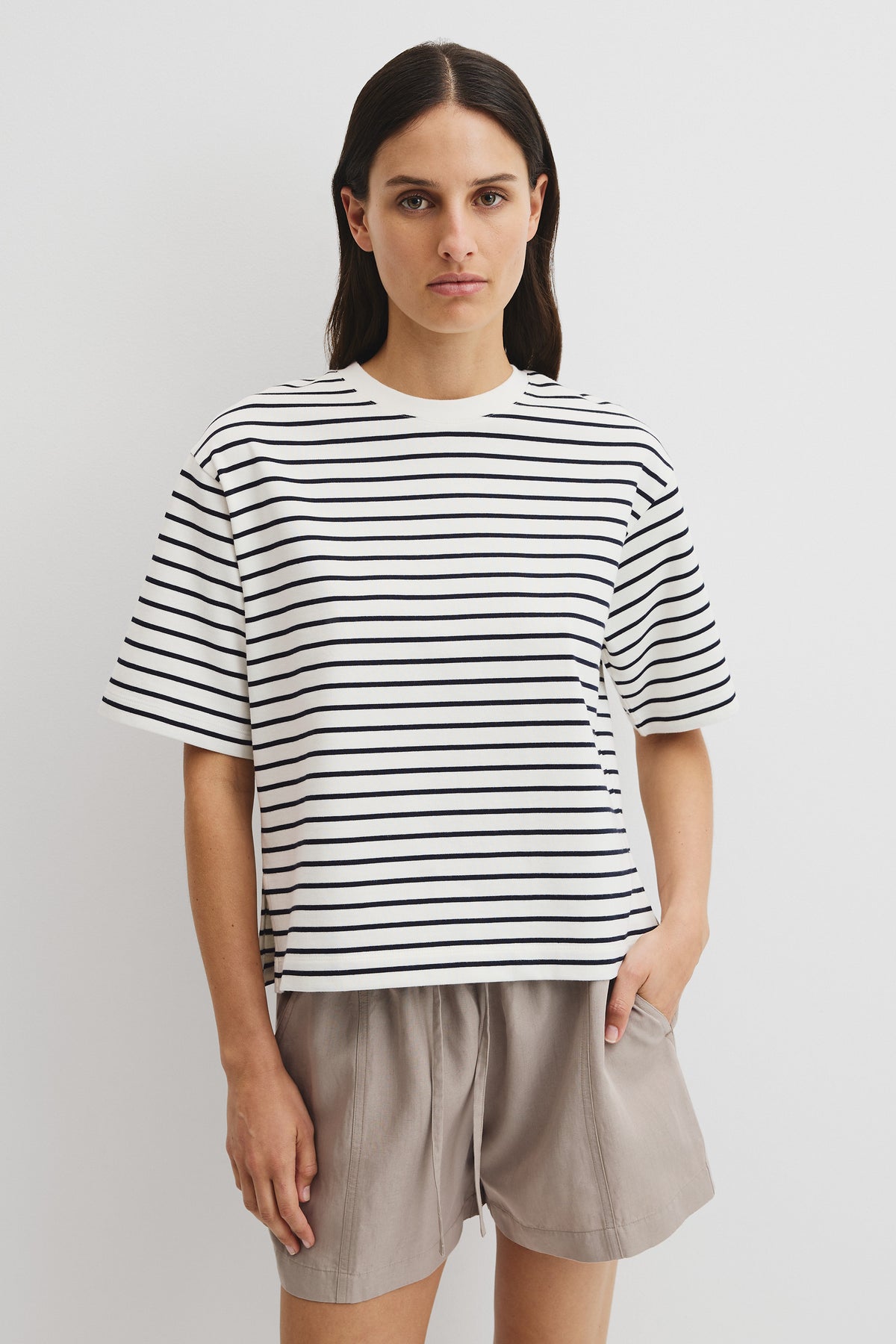 Australian Cotton Stripe Boxy T-Shirt