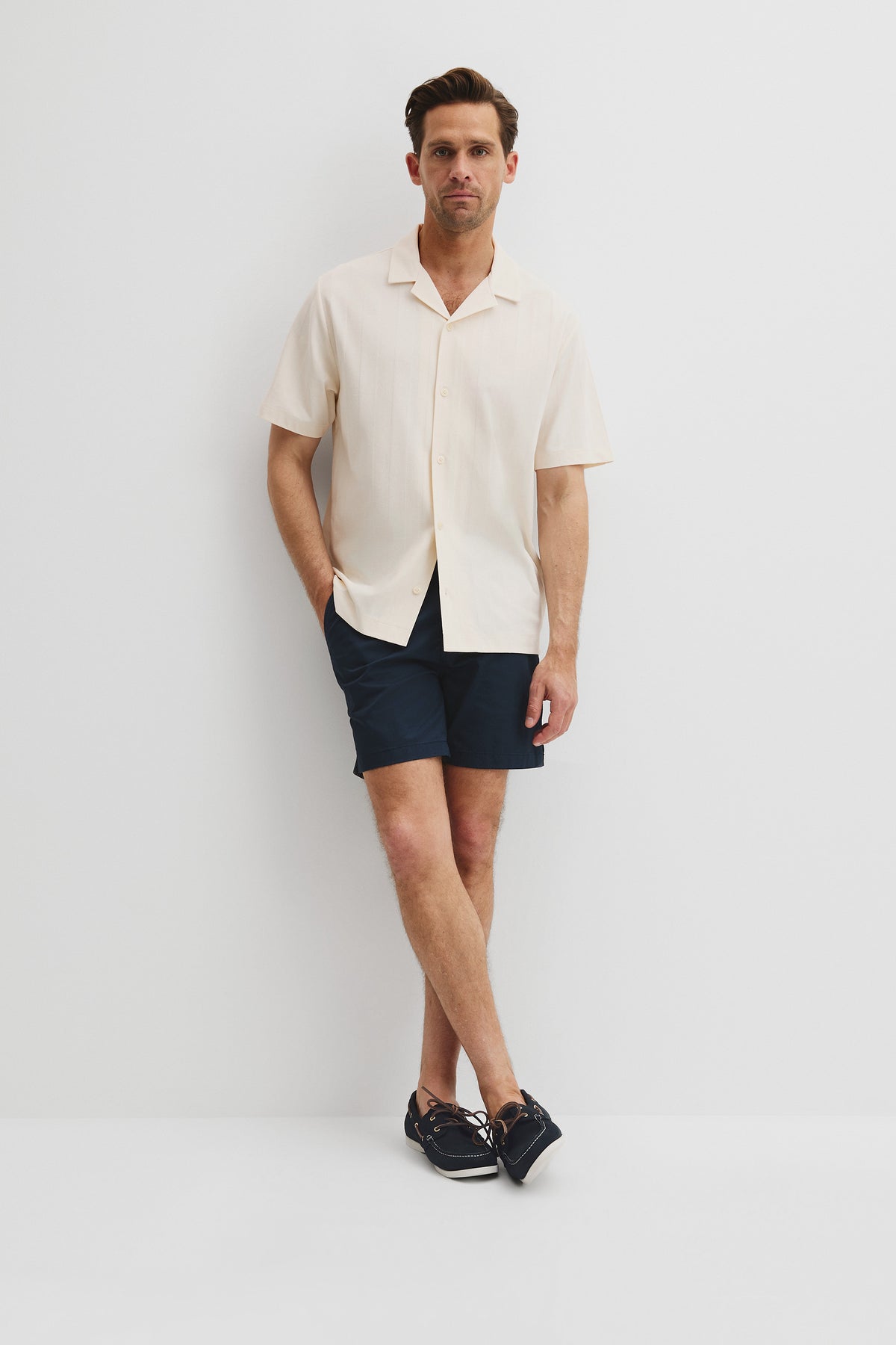Textured Stripe Cuban Shirt