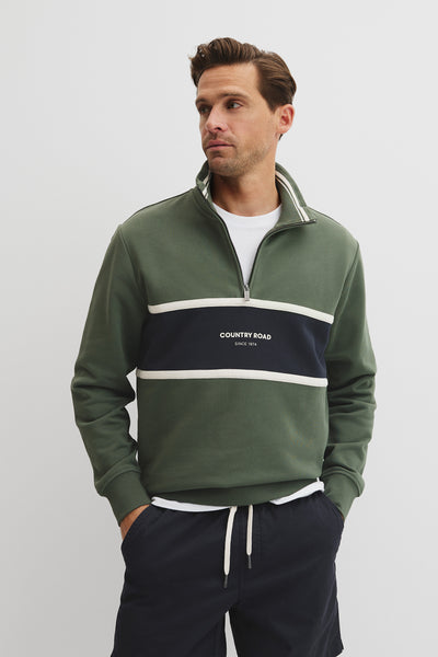 Australian Cotton Modern Logo Quarter Zip Sweat