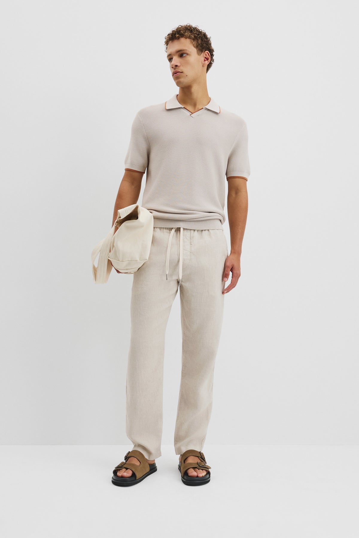 Australian Cotton V-Neck Knit Polo