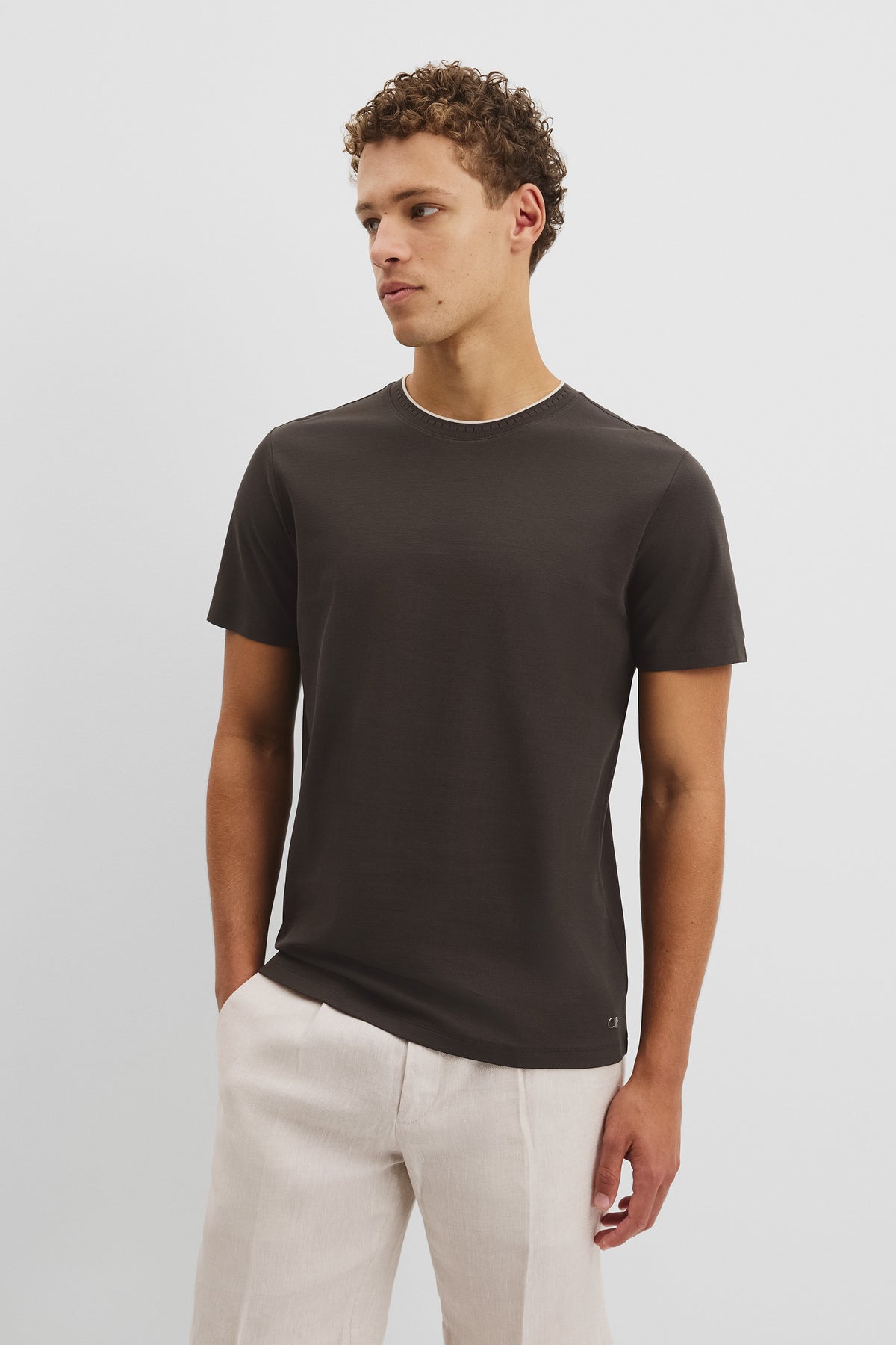 Tipped Mercerise Pique T-Shirt