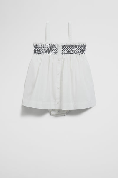 Shirred Romper Dress