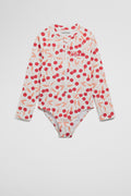 Cherry Long Sleeve Swimsuit