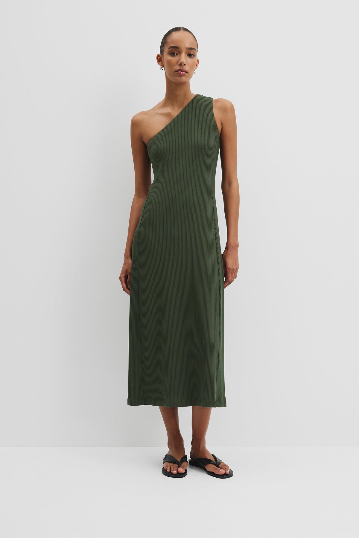One Shoulder Rib Dress