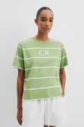 Australian Cotton Stripe Cr Logo T-Shirt