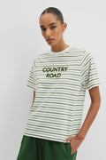 Australian Cotton Stripe Cr T-Shirt